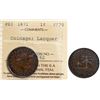 Image 1 : PEI;  1871 1¢ Coinage, Lacquer ICCS Choice Very Fine-30.