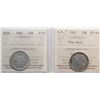 Image 1 : N.B; 1862 20¢ "Rim Nick", 1864.  Lot of 2 coins ICCS Fine-12 to Extra Fine-40