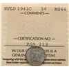 Image 2 : Nfld; 1941-C 5¢ ICCS Choice Mint State-64