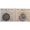 Image 1 : Nfld; 1874 50¢, 1904H.  Both coins ICCS Very Fine-20 with issues