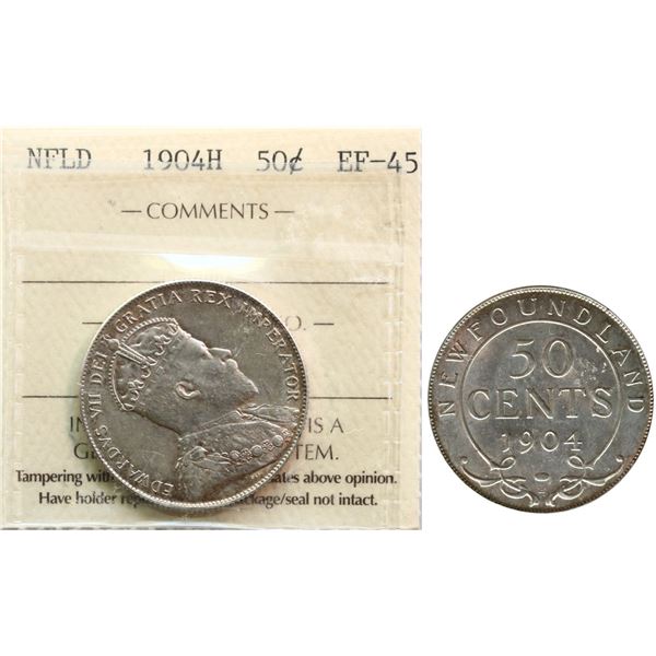 Nfld; 1904H 50¢ ICCS Choice Extra Fine-45