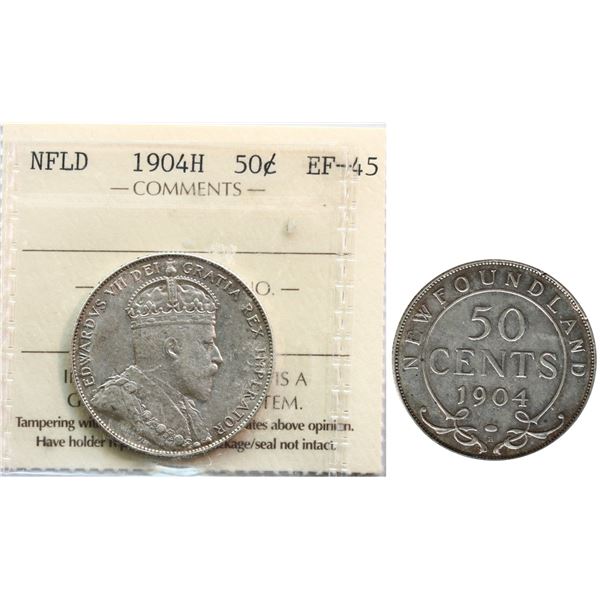Nfld; 1904H 50¢ ICCS Choice Extra Fine-45
