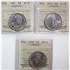 Image 1 : Nfld; 1909 50¢, 1917C, 1919C.  Lot of 3 coins ICCS Extra Fine-45 to About Uncirculated-50