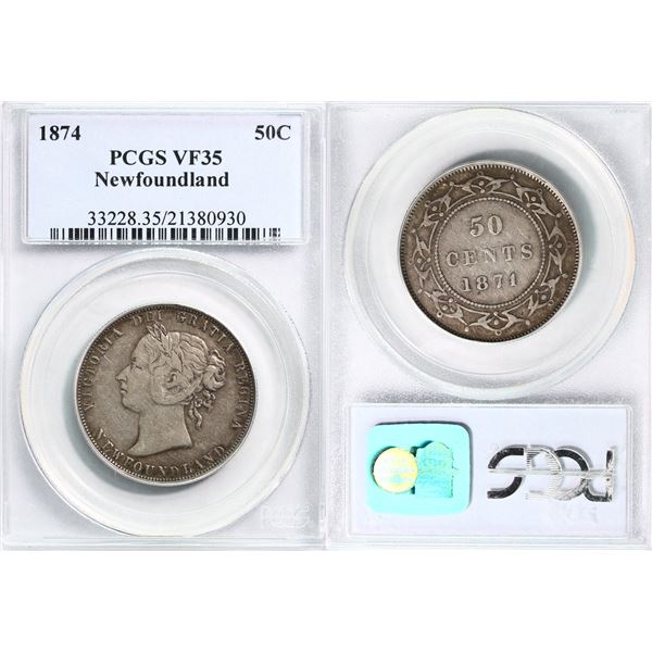 Nfld; 1874 50¢ PCGS Choice Very Fine-35