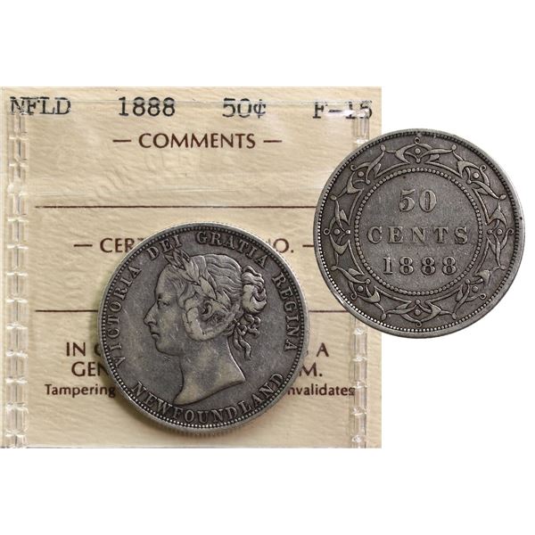 Nfld; 1888 50¢ ICCS Choice Fine-15