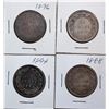 Image 1 : Nfld; 1888 50¢, 1894, 1896, 1900, Lot of 4 coins Fine to Fine+.