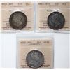 Image 1 : Nfld; 1899 50¢ Narrow 9's ICCS Fine-12, 1899 50¢ Wide 9's ICCS Fine-12, 1909 50¢ ICCS Choice Very Fi