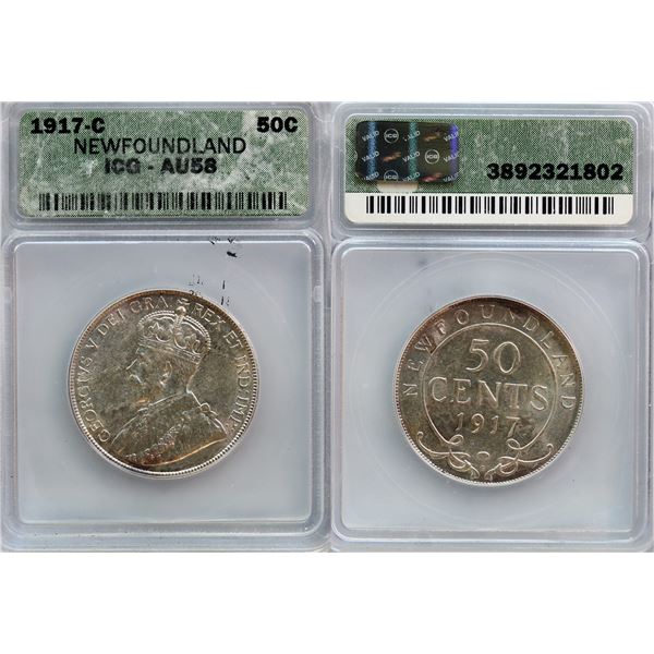 Nfld; 1917C 50¢ ICG Choice About Uncirculated-58