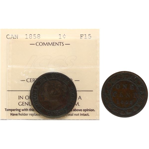 1858 1¢ ICCS Choice Fine-15