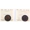 Image 1 : 1858 1¢, 1901.  Both coins ICCS Extra Fine-40