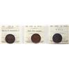 Image 1 : 1859 1¢ 'N.9; Repunched 5", 1859 "DP N9 #2", 1859 "Wide 9/8, laquer, All 3 coins ICCS Fine-12 to Ver