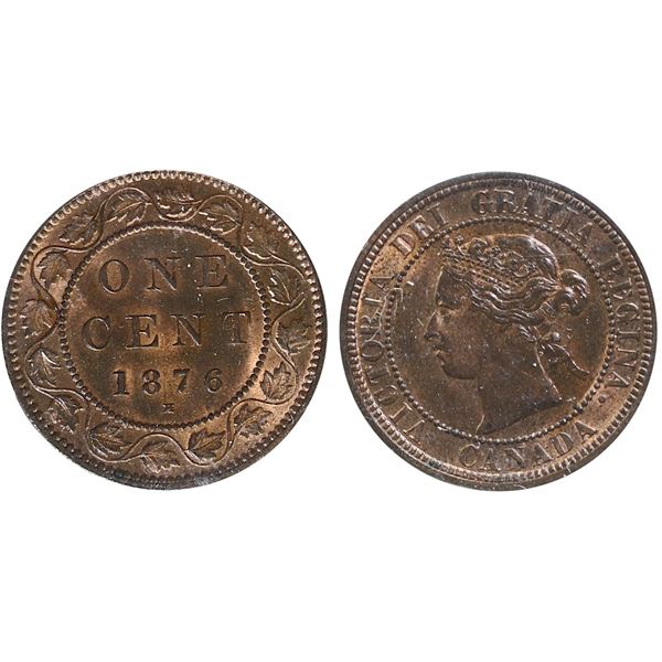 1876H 1¢ ICCS Choice Mint State-64 RB