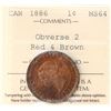 Image 2 : 1886 1¢ "Obv 2" ICCS Choice Mint State-64RB