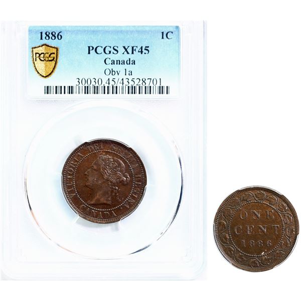 1886 1¢ "Obv.1a" PCGS Choice Extra Fine-45.