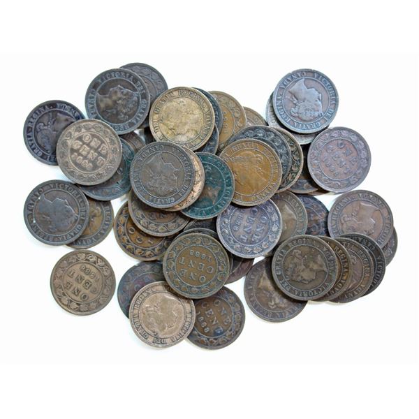 1888 1¢ Lot of (50) Queen Victoria issues.