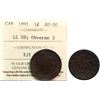 Image 1 : 1891 1¢ "LL SD-Obv 3" ICCS About Uncirculated-50