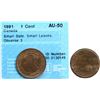Image 1 : 1891 1¢ "SD SL Obv.3 CCCS About Uncirculated-50wite red lustre.  A nice example.