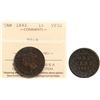 Image 1 : 1893 1¢ "TRIPLE PUNCH 9" ICCS Choice Very Fine-30.  Nice chocolate brown example.