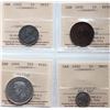 Image 1 : 1895 1¢ ICCS Extra Fine-40, 1925 5¢ ICCS Very Fine-20, 1902 5¢ ICCS Choice Mint State-63,1946 50¢ De