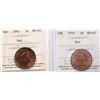 Image 1 : 1901 1¢, 1910 Both coins ICCS Choice Mint State-64 & Choice Mint State-63 Red respectively.
