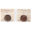 Image 1 : 1901 1¢, 1918  Both coins  ICCS Choice Mint State-63 Red