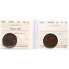 Image 2 : 1904 1¢ & 1911 ICCS Choice Mint State-63RD.  Lot of 2 coins.