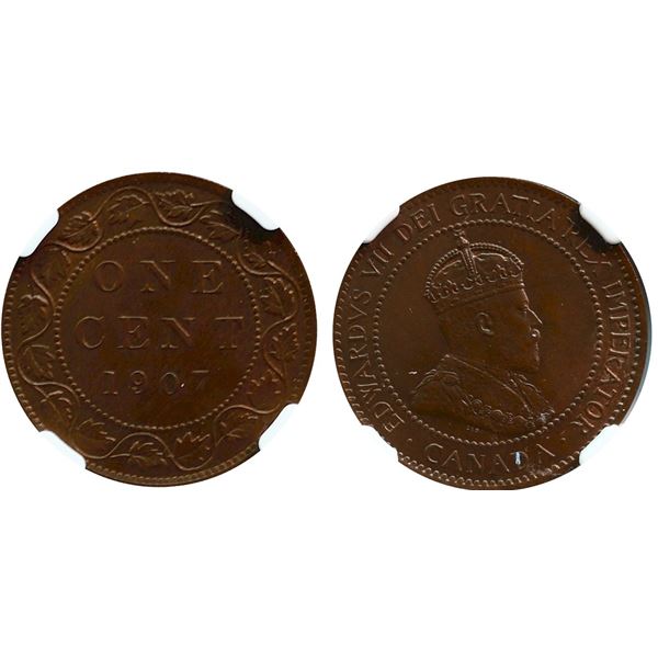 1907 1¢ NGC Choice Mint State-64BN.  Lustrous Brown example.