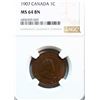 Image 2 : 1907 1¢ NGC Choice Mint State-64BN.  Lustrous Brown example.