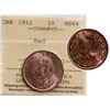 Image 1 : 1911 1¢ ICCS Choice Mint State-64 90% Red lustre.