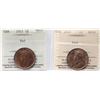 Image 1 : 1911 1¢, 1918 Both coins ICCS Choice Mint State-64 Red