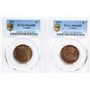 Image 1 : 1911 1¢, 1919 Both coins PCGS graded Choice Mint State-63RB & Choice Mint State-64 BN respectively.
