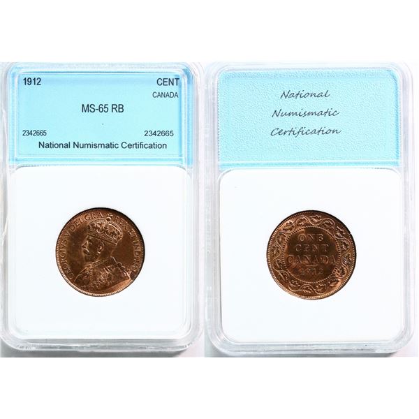 1912 1¢ Uncirculated  (NNC MS-65 RB)