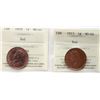 Image 1 : 1913 1¢, 1918  Both coins ICCS Choice Mint State-64 Red