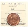 Image 2 : 1919 1¢ ICCS Gem Mint State-65 Red