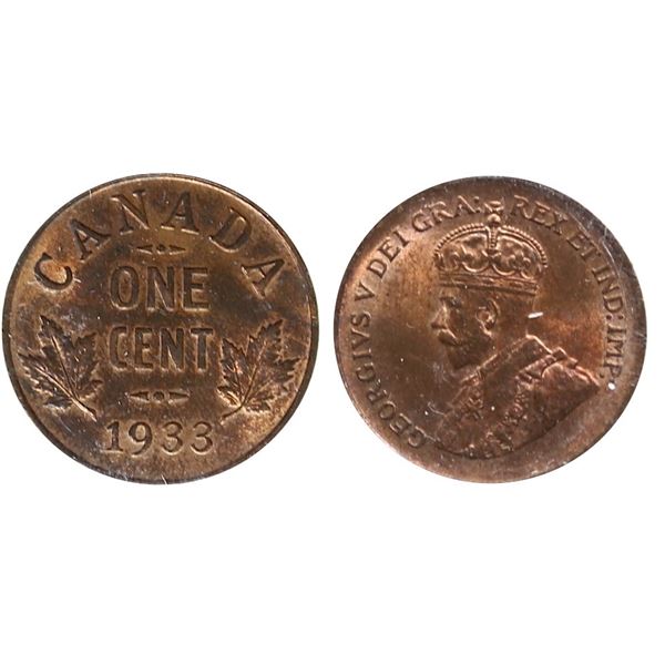 1933 1¢ ICCS Choice Mint State-64 Red