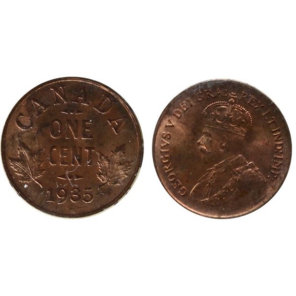 1935 1¢ ICCS Choice Mint State-64 Red.  90% Red Lustre.
