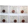 Image 1 : 1937 1¢, 1939, 1940, 1947, 1950, 1959.  All 6 coins ICCS Gem Mint State-65 Red