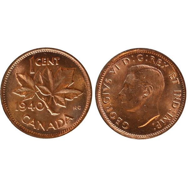 1940 1¢ ICCS Superb Gem Mint State-66 Full red
