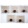 Image 2 : 1940 1¢, 1953  "NSF", 1985 "Pointed 5", 1987,  Lot of 4 coins ICCS Choice Mint State-64 Red.