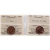 Image 1 : 1940 1¢, 1985 "Pointed 5", 1989,  Lot of 3 coins ICCS Gem Mint State-65 Full red.