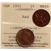 Image 1 : 1951 1¢ ICCS Gem Mint State-65 Red