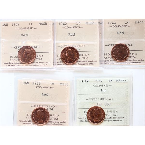 1953 1¢ "NSF - Hanging 3" ICCS Superb Gem Mint State-66 Red 100% Red Lustre.