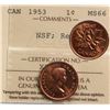 Image 1 : 1953 1¢ "NSF" ICCS Superb Gem Mint State-66 Full Red.