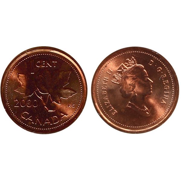 2000 1¢ ICCS Superb Gem Mint State-67 Red