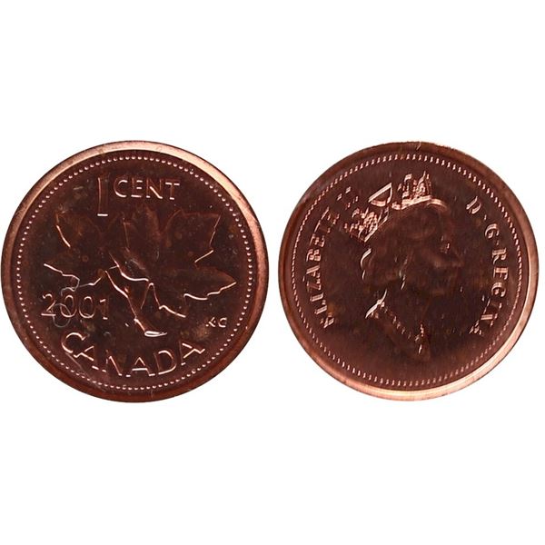 2001 1¢ ICCS Superb Gem Mint State-67 Red