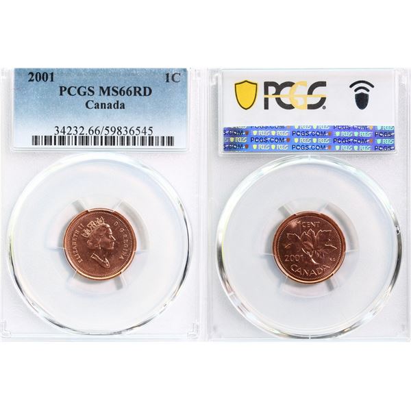 2001 1¢ PCGS Superb Gem Mint State-66 Full red.