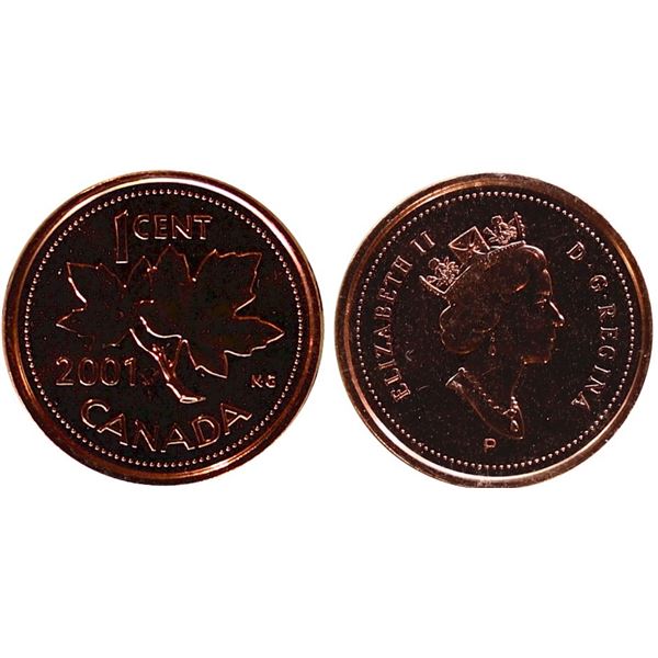 2001-P 1¢ ICCS Superb Gem Mint State-67 Red -  NBU
