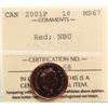 Image 2 : 2001-P 1¢ ICCS Superb Gem Mint State-67 Red -  NBU