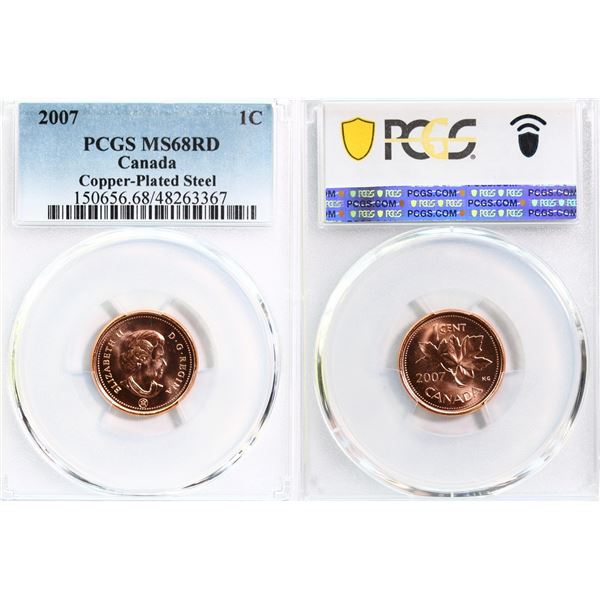 2007 1¢ "Copper-Plated Steel" PCGS SPLENDID Gem Mint State-68 Full red.