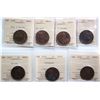 Image 1 : ICCS graded Lot; 1888-1918 1¢.  Group of 7 coins graded ICCS About Uncirculated-50 to Choice Mint St
